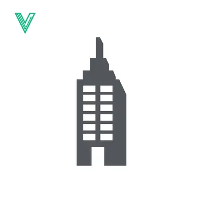 Modern Skyscraper Icon with Geometric Design