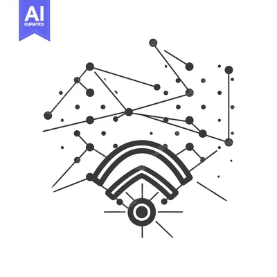 Aset desain premium: Abstract Geometric Design with Circular Elements and Lines