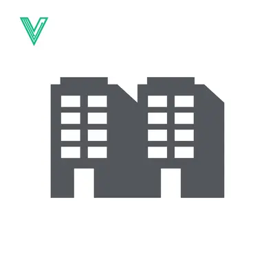 Modern Office Building Icon Silhouette