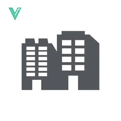 Modern Office Buildings Icon Silhouette
