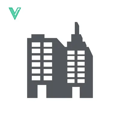 Modern Office Buildings Silhouette Icon