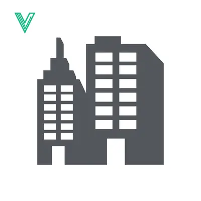 Modern Office Buildings Icon Silhouette