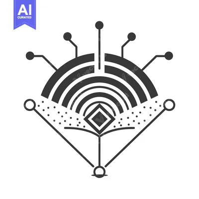 Premium design asset: Abstract Geometric Design with Concentric Arcs, Diamond, and Lines