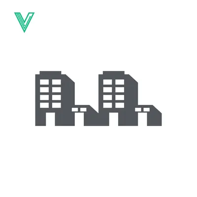 Modern Office Buildings Silhouette Icon