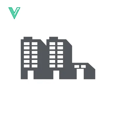Modern Office Building Icon Silhouette