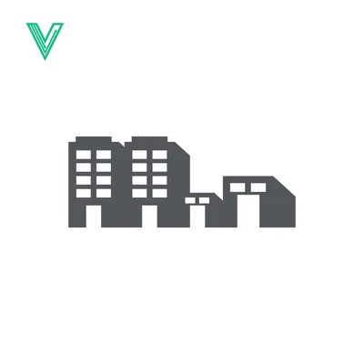 Modern Office Building Icon Silhouette