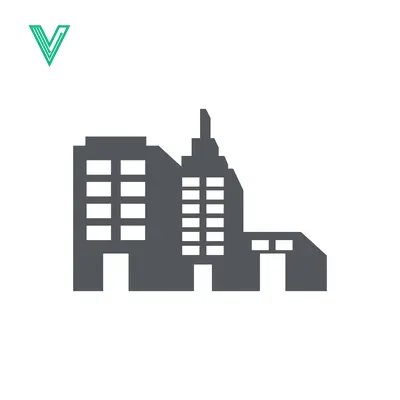 Modern Office Building Icon Silhouette