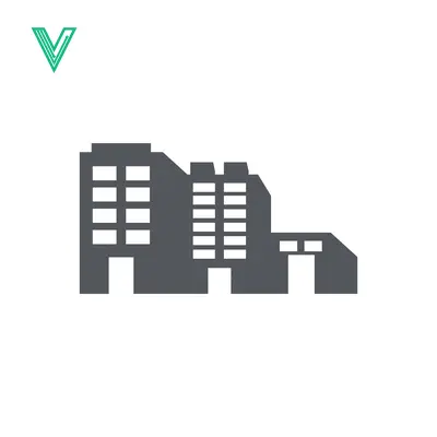 Modern Office Building Icon Silhouette
