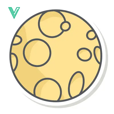 Cute Cartoon Moon with Craters Illustration