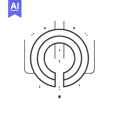 Aset desain premium: Abstract Geometric Design with Concentric Circles and Lines