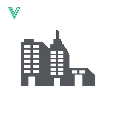 Modern Office Building Silhouette Icon