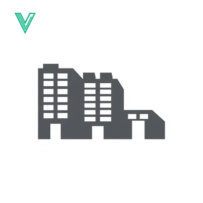 Modern Office Building Icon Silhouette