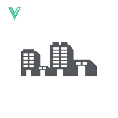 Modern Industrial Building Icon Silhouette