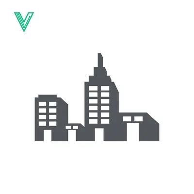 Modern Cityscape Silhouette Icon for Business and Architecture
