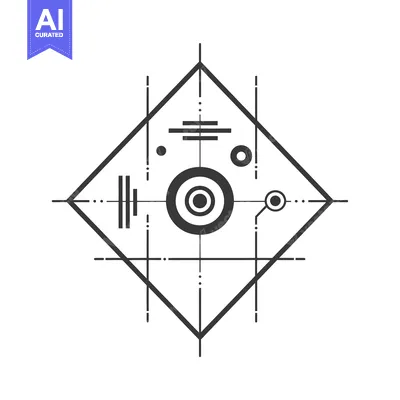 Aset premium populer: Abstract Geometric Design with Concentric Circles and Lines