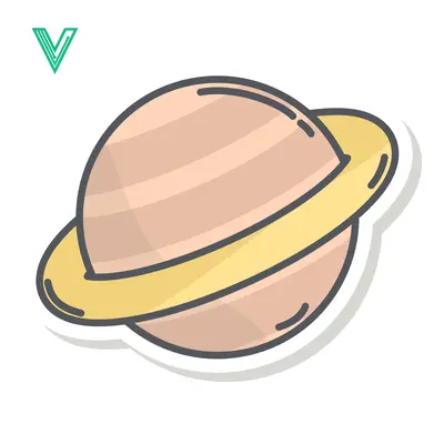 Stylized Planet Saturn with Rings Vector Illustration
