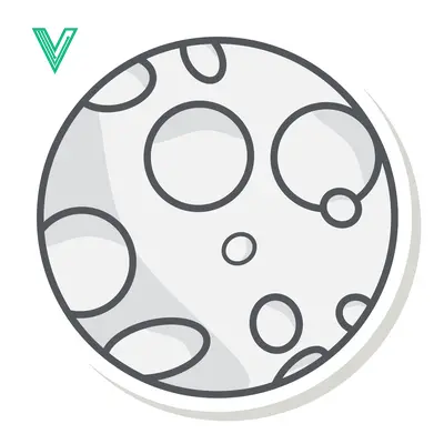 Doodle Style Moon Illustration with Craters