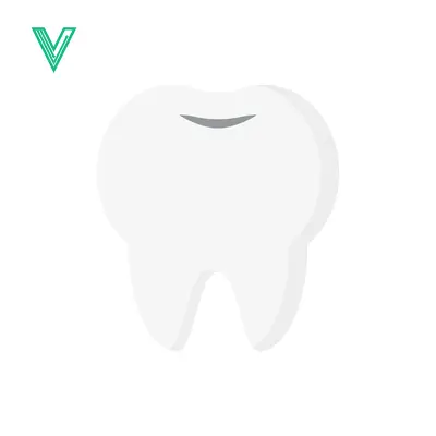 Simple White Tooth Icon with Subtle Shadow