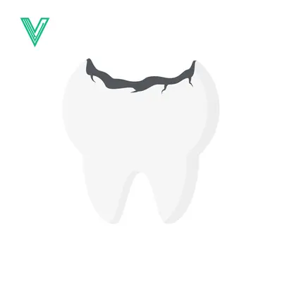 Broken Tooth Illustration Minimalist Dental Health Icon