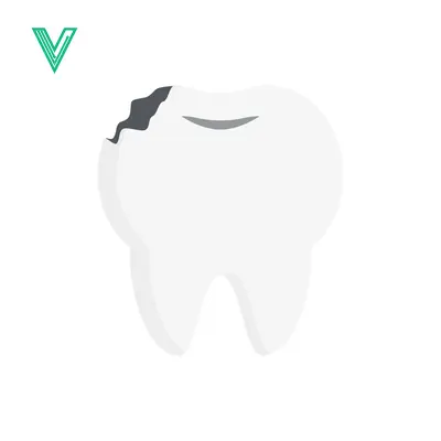 Broken Tooth Icon Vector Illustration Dental Health Problem
