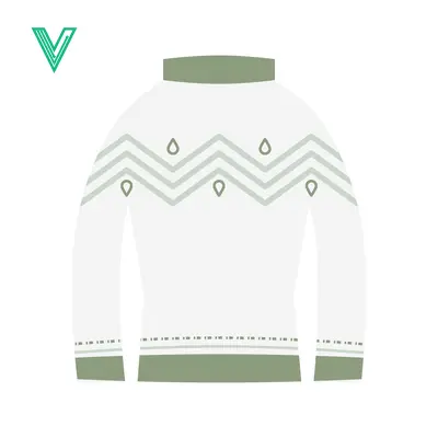 White Fair Isle Sweater with Green Accents