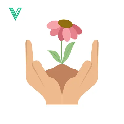 Hands Gently Holding a Blooming Pink Flower in Soil