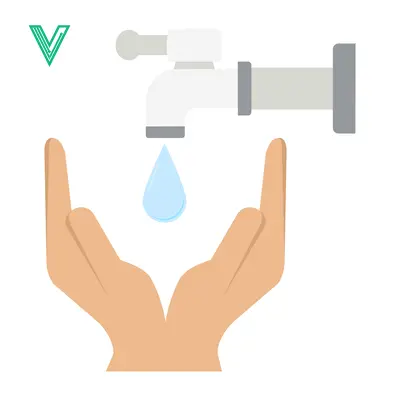 Water conservation concept with hands catching dripping water from a faucet