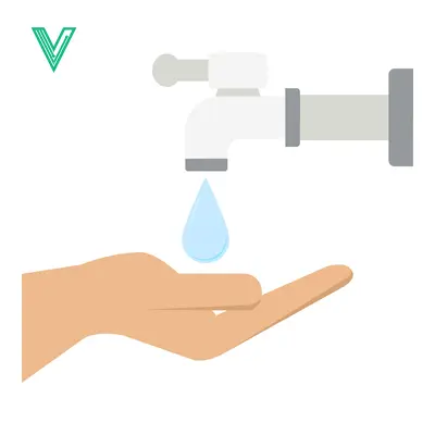 Water conservation concept - a single drop of water falling into an open hand