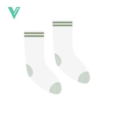 Pair of White Socks with Grey Stripes