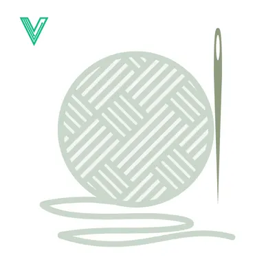 Minimalist Illustration of a Ball of Yarn and Needle