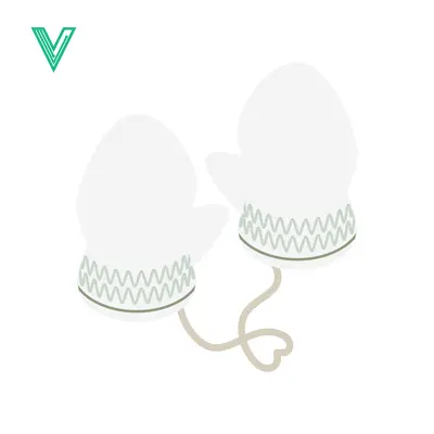 Pair of White Mittens Connected by String