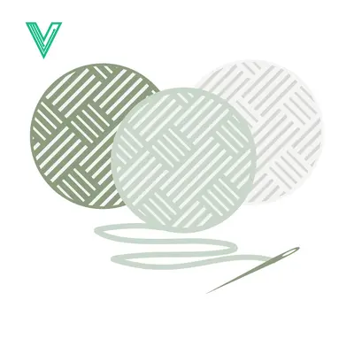 Embroidery Hoops with Geometric Patterns and Needle