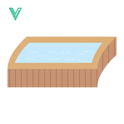 Modern Wooden Hot Tub with Bubbling Water