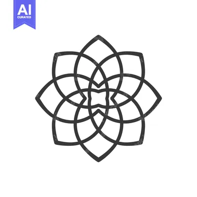 Premium design asset: Abstract Geometric Design with Eight Intersecting Curved Lines Forming