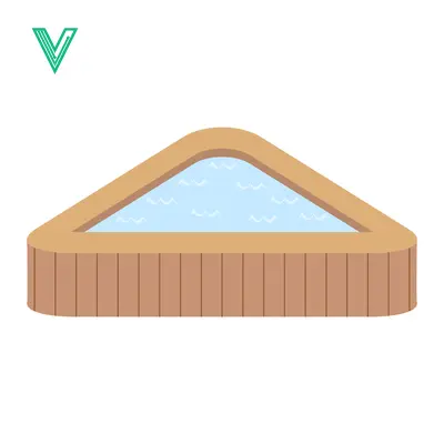 Triangular Hot Tub with Bubbling Water
