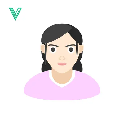 Illustration of a young woman with dark hair and a pink shirt