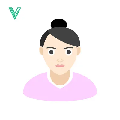 Minimalist Avatar of a Woman with Dark Hair in a Bun