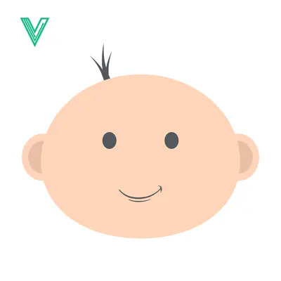 Unduh Cute Baby Face Cartoon Illustration Minimalist Style Vector Graphic
