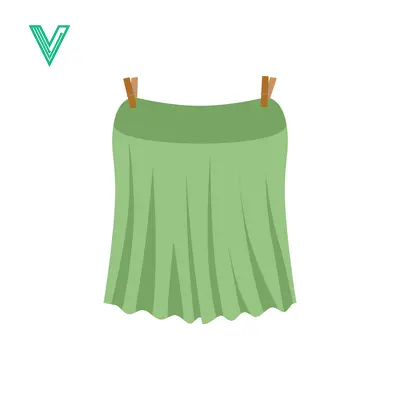 Unduh Green Skirt Drying on Clothesline Vector Graphic