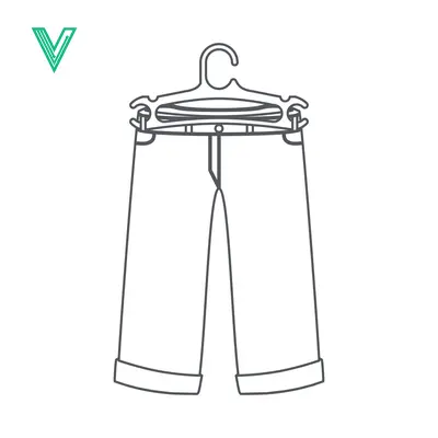 Unduh Simple Line Drawing of Denim Jeans on a Hanger Vector Graphic