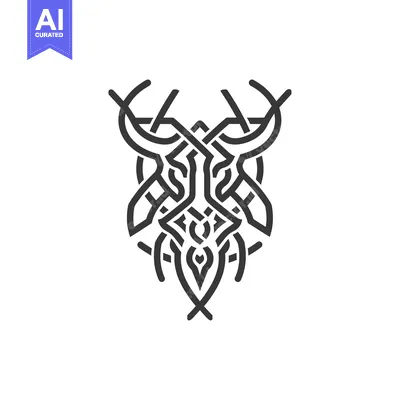 Aset desain premium: Abstract Geometric Design with Horns and a Central Point