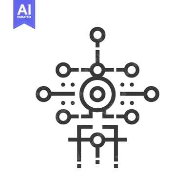 Aset desain premium: Abstract Geometric Design with Interconnected Circles and Lines