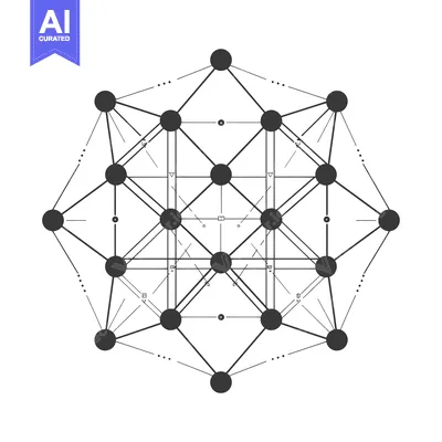 Aset premium populer: Abstract Geometric Design with Interconnected Circles and Lines