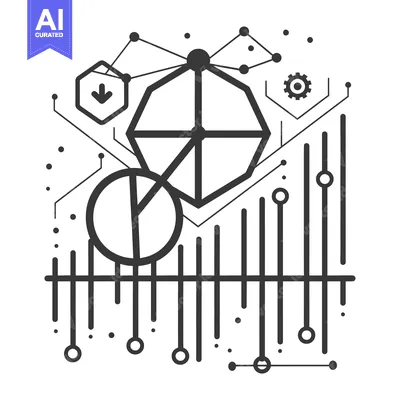 Premium design asset: Abstract Geometric Design with Interconnected Shapes and Lines