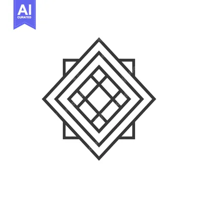 Aset desain premium: Abstract Geometric Design with Interlocking Lines and Shapes