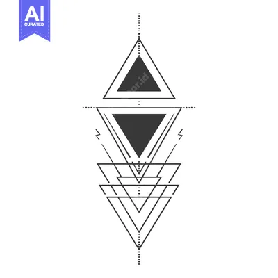 Premium design asset: Abstract Geometric Design with Interlocking Triangles and Dots