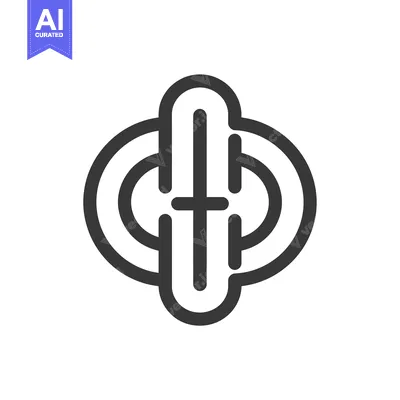 Aset desain premium: Abstract Geometric Design with Intersecting Circles and Lines