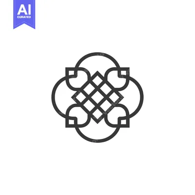 Aset desain premium: Abstract Geometric Design with Intersecting Lines and Curves