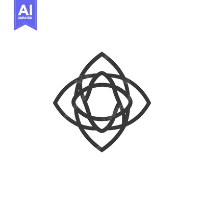 Aset desain premium: Abstract Geometric Design with Intersecting Lines and Curves