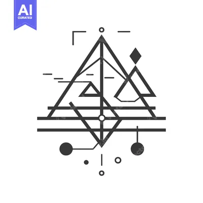 Aset desain premium: Abstract Geometric Design with Intersecting Lines and Shapes